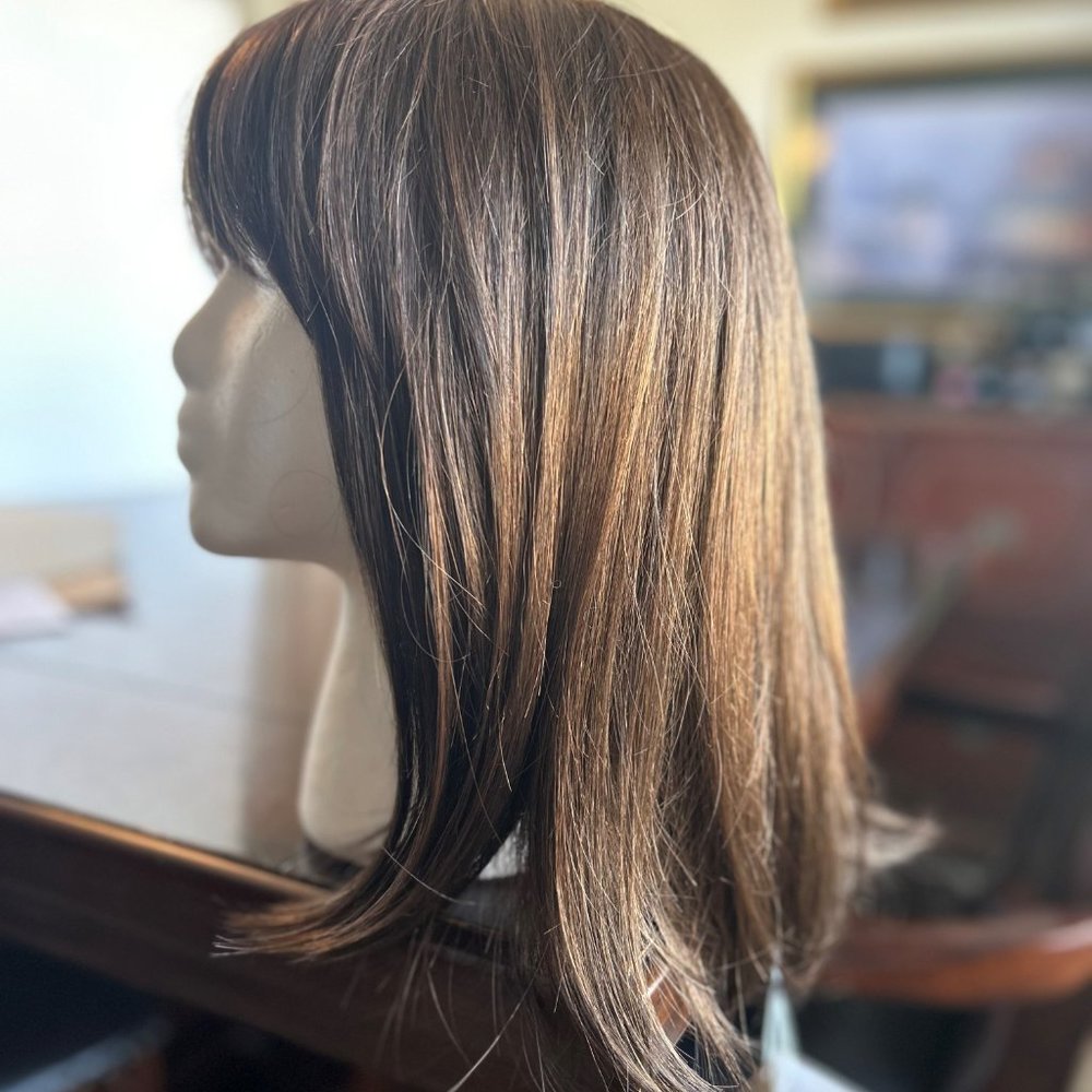 Tatum Monofilament Synthetic Wig by Amore - Ginger Brown